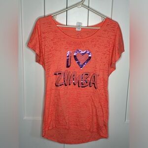 I Heart Zumba Orange Sheer T shirt